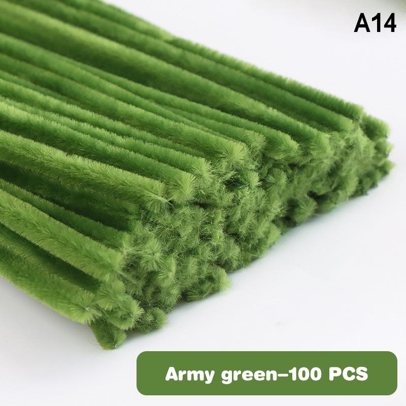 100pcs Fuzzy Wire Chenille Stems DIY Strips Twist Bar Anvil Wire Craft Pipe Handicraft Material Plush Tube Creative Toy