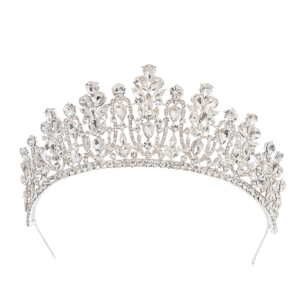 Baroque European and American Beauty Pageant Bridal Crown Tiara Alloy Crystal Wedding Headband Hair Accessories Crown