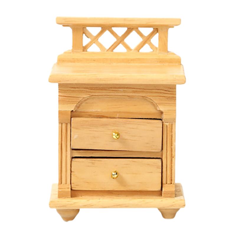 1:12 Dollhouse Miniature Bedside Table Chest Of Drawers Nightstand Furniture Model Decor Toy Doll House Toys Accessories