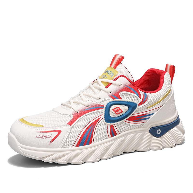 

Summer fly-woven men s shoes breathable mesh shoes casual running shoes thick-soled non-slip youth personalized sports shoes trendy shoes 44