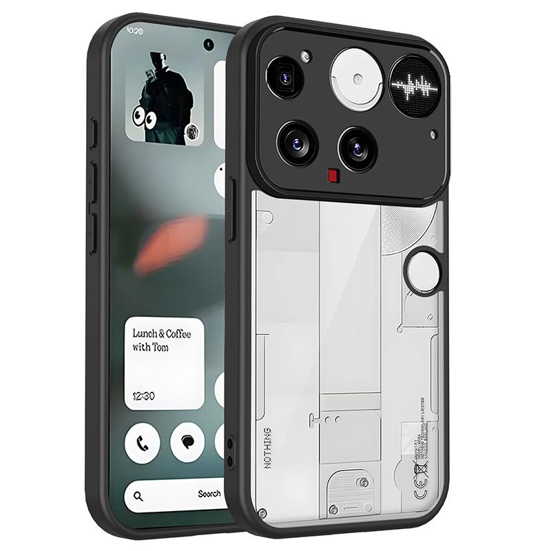 Pouzdro pro Nothing Phone 3 A024 s airbagy, nárazuvzdorné, průhledné matné zadní kryt, pevné pouzdro na telefon pro Nothing Phone 3 2025, silikonový nárazník