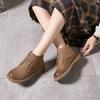 New Style Shoes: Retro Lace-up Boots, Round-toed Flat Ankle Boots, Soft Leather and Fleece Boots, Women's Shoes