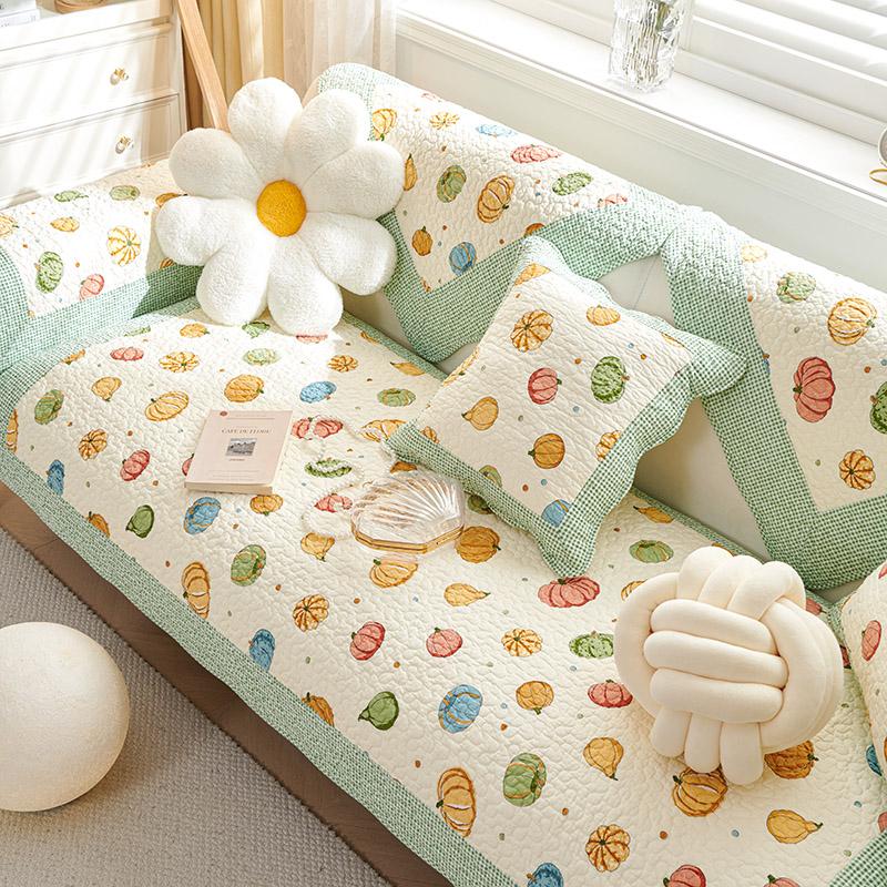 Style Pure Cotton Sofa Cushion Fabric Non-slip Pastoral Small Fresh Sofa Cover Cover Four Seasons Universal Sofa Seat