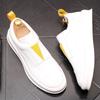 New Platform Shoes for Men Leather Casual Shoes Spring Autumn Fashion Flat Skateboard Shoes Thick-soled Slip-on Loafers
