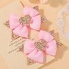Girls Headgear Love Hair Accessories Cute Girls Hairpin Card Pink Polka Dot Bow Cartoon Hairpin 5289