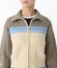 MUSINSA STANDARD WOMAN Women'S Color Block Cable Knit Zip-Up [Heather Beige]