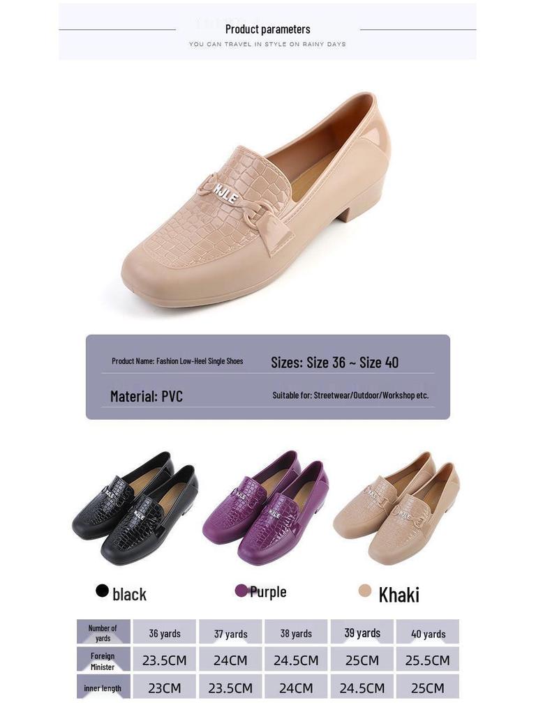 Women's Low-Cut Non-Slip Waterproof Rain Boots for Fashion and Work