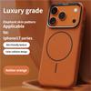 High-End Elephant Leather Texture Magnetic Phone Case for IPhone 17 Pro Max Air for Magsafe Wireless Charging Full Protect Cover