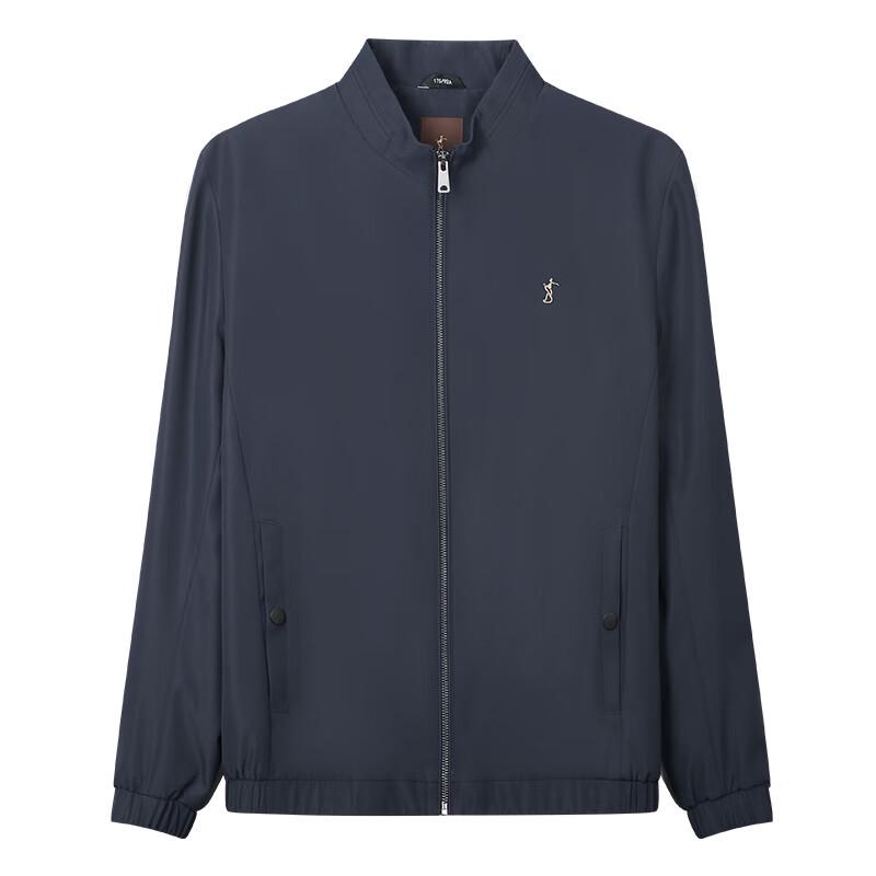 Caizi Men's Stand-Collar Embroidered Lightweight Jacket