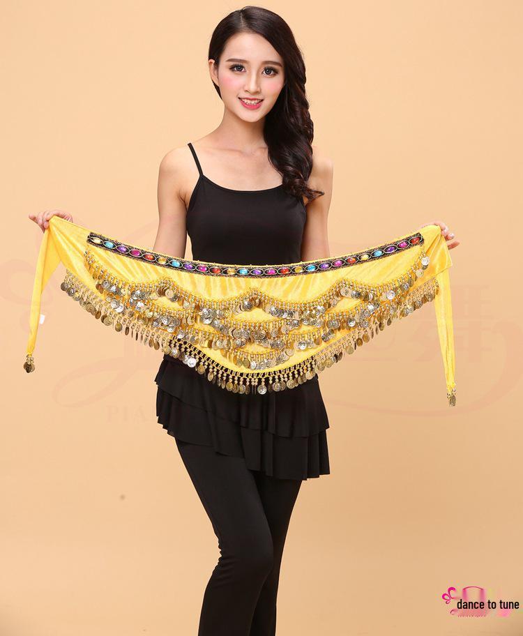 Indischer Bauchtanz Hüftgürtel mit Goldmünzen - Auftritts- & Übungskostüm-Accessoire