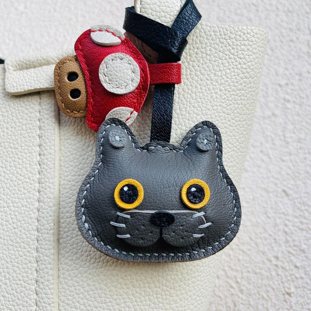 Unique Sheepskin Handmade Ragdoll Cat Lucky Cat Car Key Bag Pendant Handbag Crossbody Bag Pendant Girl Birthday Gift Lovely