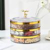 Luxury 2024 New Year Living Room Candy Box - High-end Transparent Fruit Plate, Nut Snack Storage Box.