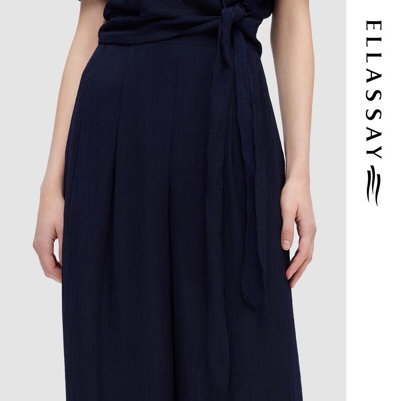 ELLASSAY Women's Pleated Straight Wide-Leg Casual Pants