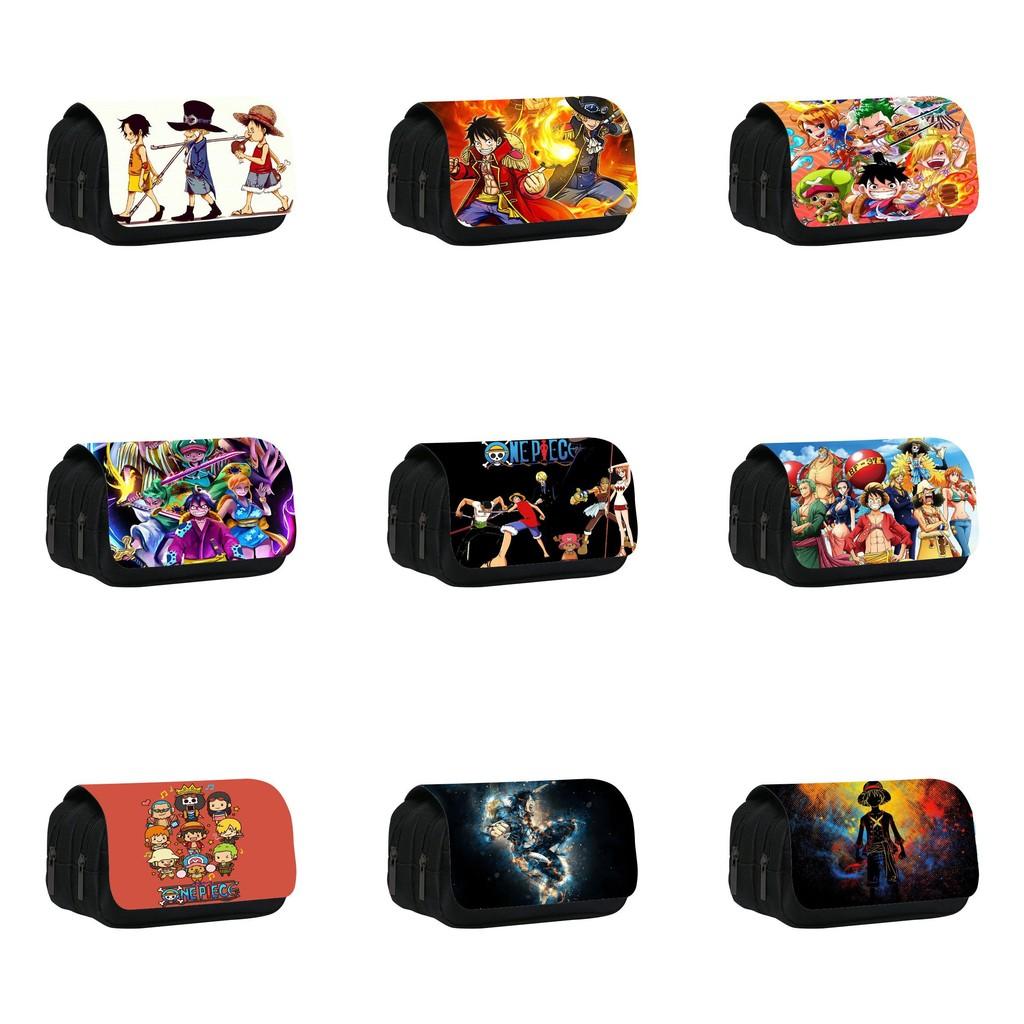 Piece One Pattern Double Layer Flip Cover Student Stationery Storage Bag Pencil