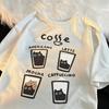 Summer Japanese Cute Cup Cat Print Unisex And Unisex Universal ShortSleeved TShirt Casual LargeSize Top