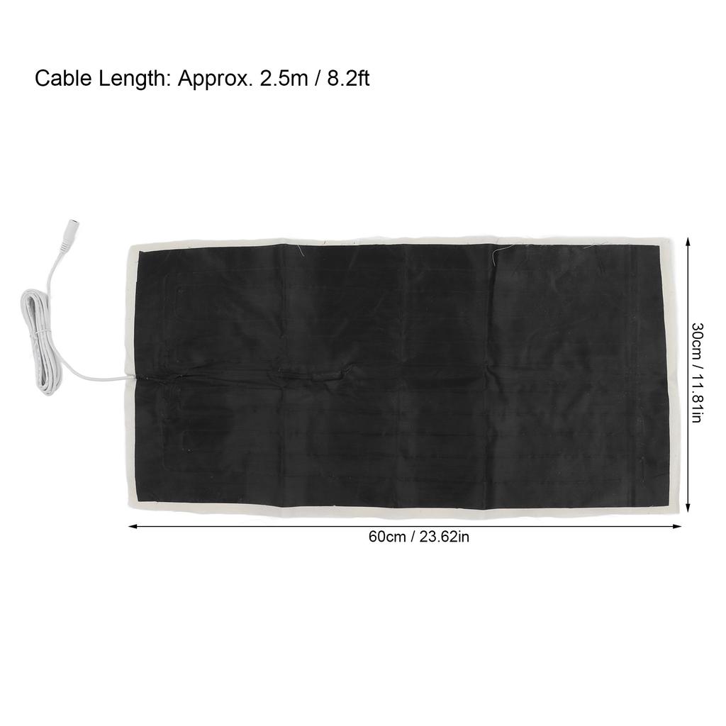 Heating Pad Electric Heat Cushion 60x30cm DC 12V 5521 Female Connector for Home Sleeping