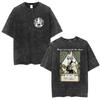 Anime Qifrey Witch Hat Atelier Vintage Washed T Shirts Men's Fashion Oversized Cotton T-shirt Man Cosplay O-Neck Clothing Tshirt