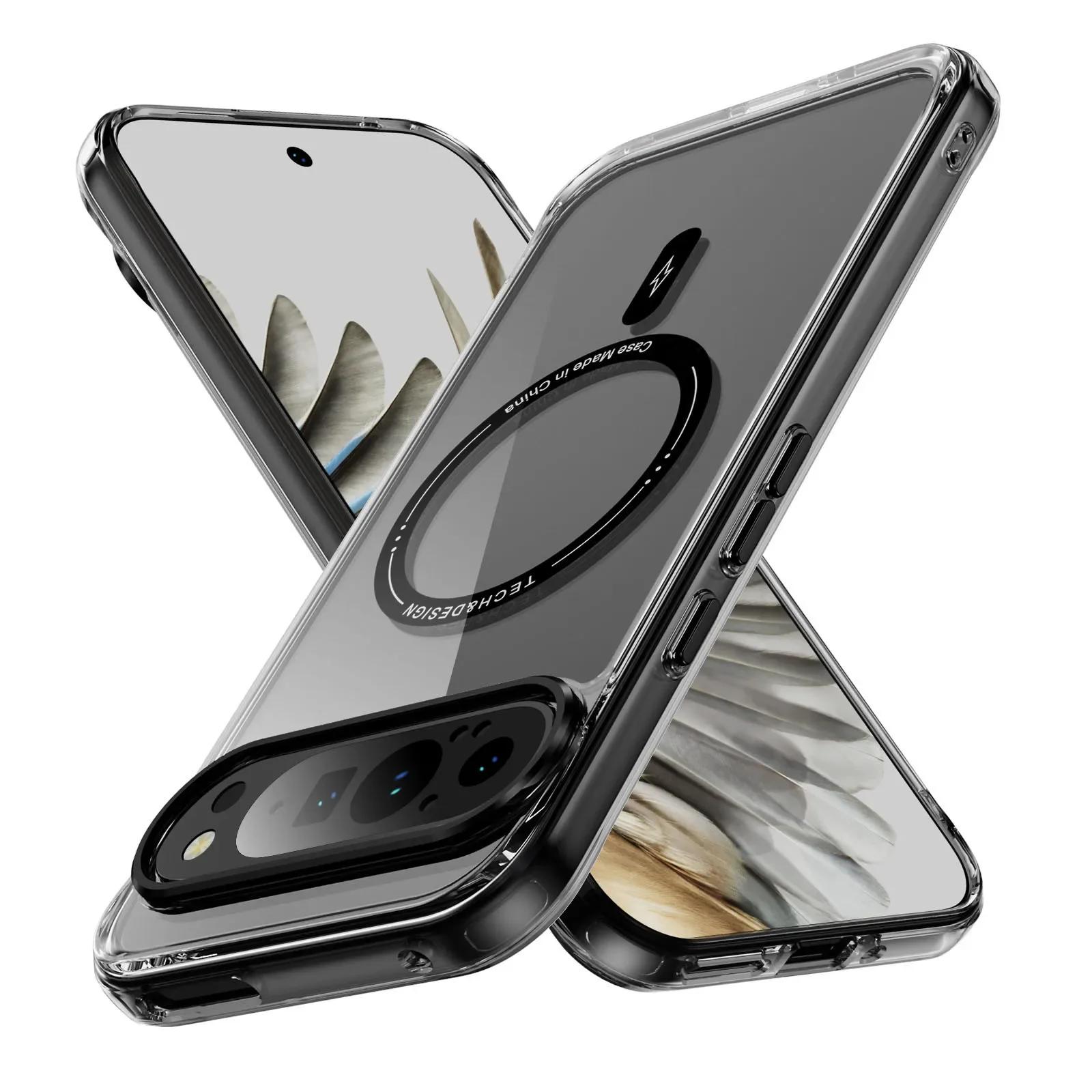 

For Google Pixel 10 Pro XL Case Luxury Clear Magsafe Cover For Google Pixel 9 Pro XL 8Pro 9A 8A Magnetic Wireless Charge Case For Pixel 10 pro XL