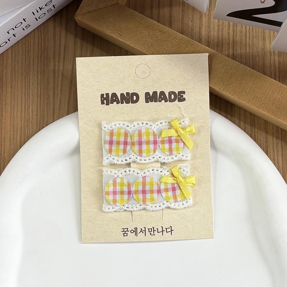 Children's Sweet Plaid Ethnic Hair Clip - Versatile Fabric Hairpin Accessory