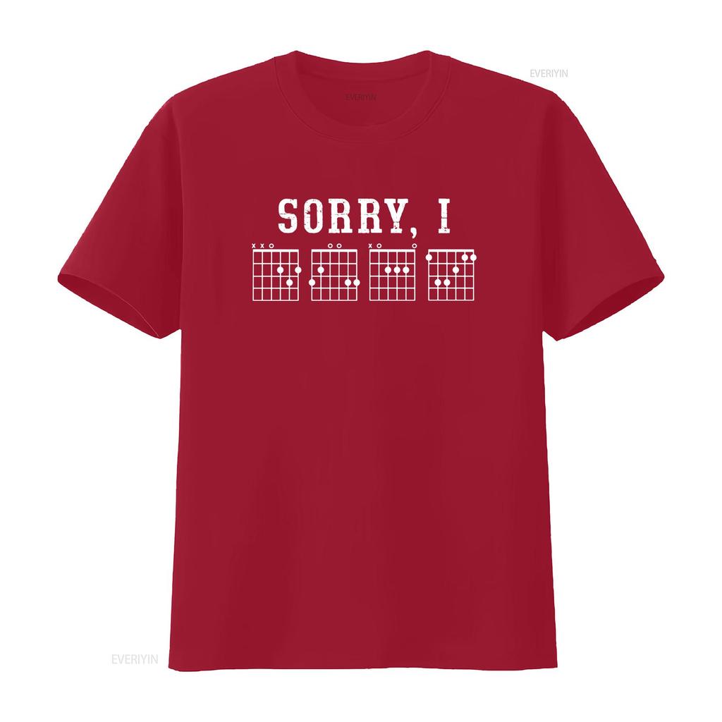Sorry I Dont Care Guitar Chords Guitarist T Shirt vintage Washed Top For Everyday Wear streetwear designer clothes fashion