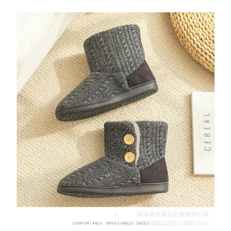 Warm Winter Booties for Women Men Slipper Booties Plush Indoor Outdoor