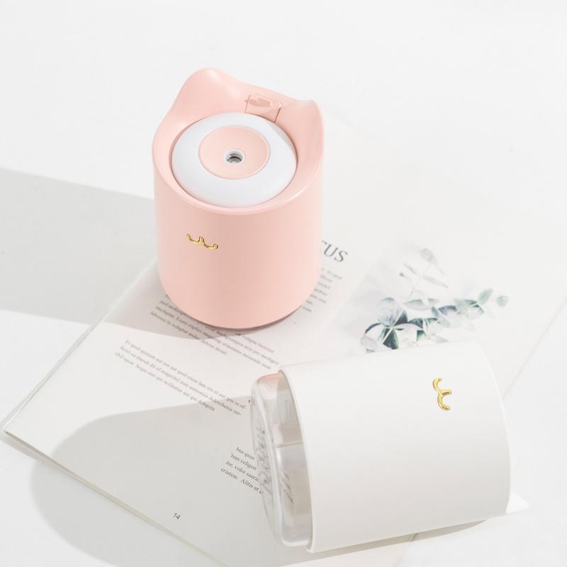 Umidificator de birou USB cu difuzor de arome și uleiuri esențiale cu lumină LED