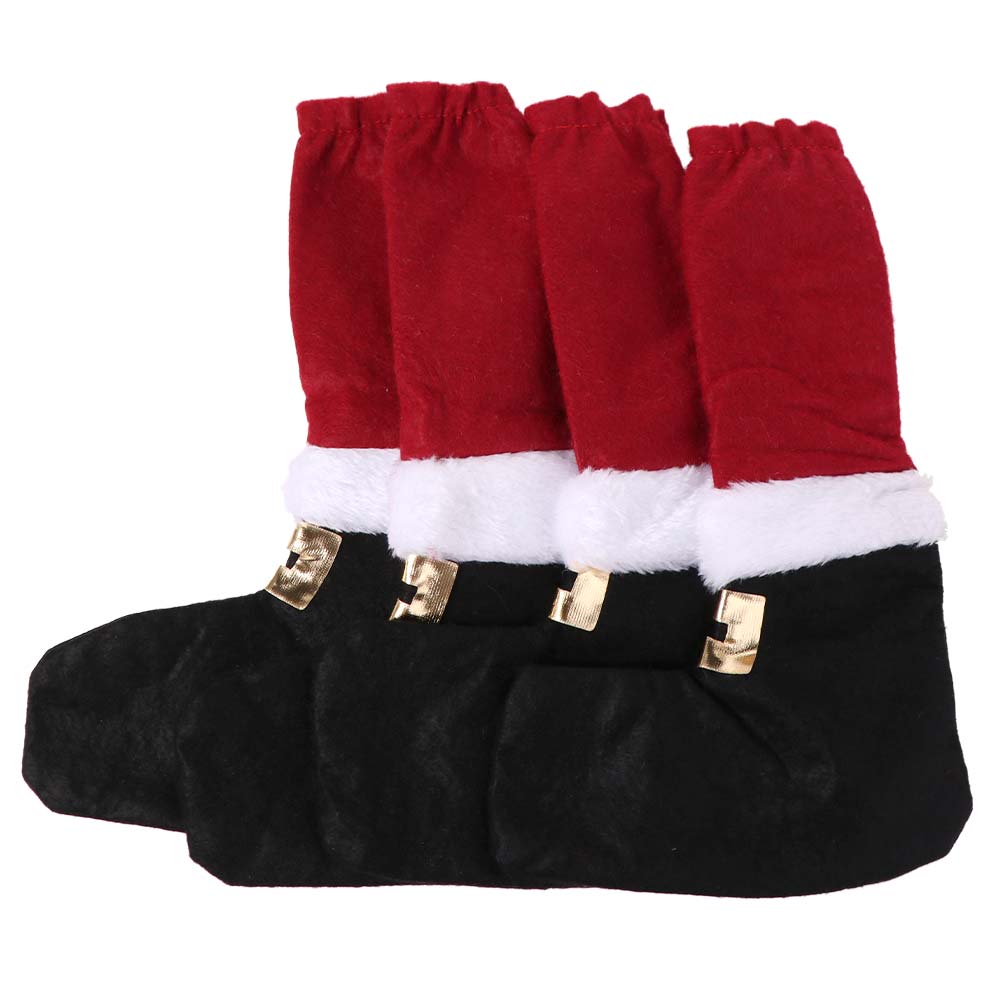 4pcs Universal Christmas Chair Foot Cover Elastic Band Design Furniture Feet Sleeve  Livingroom