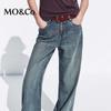 MO&Co. Women's Mid-Rise Straight Leg Denim Jeans