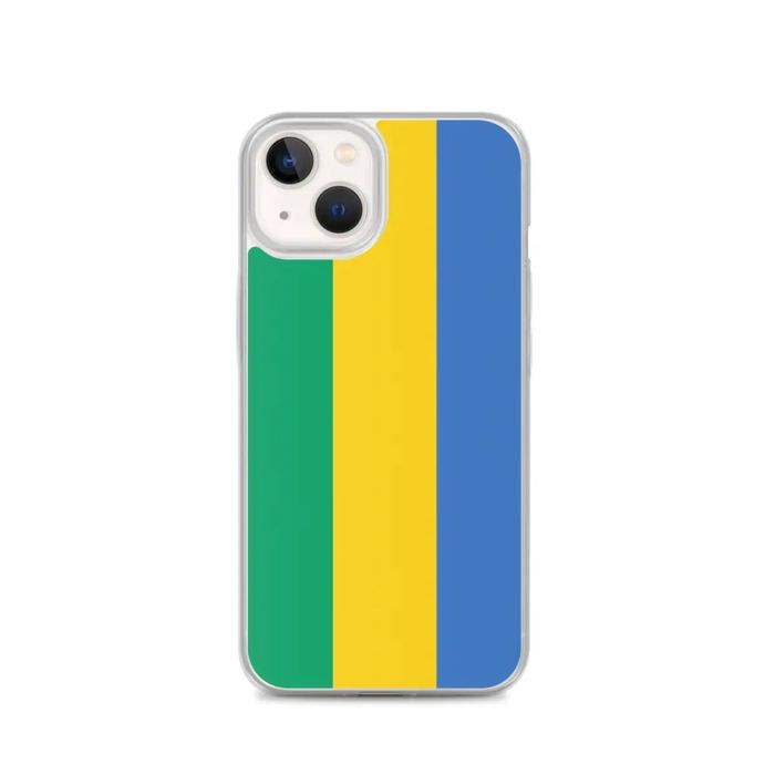 Coque - PIXELFORMA - iPhone 13 - Drapeau du Gabon - Silicone souple - Protection complète