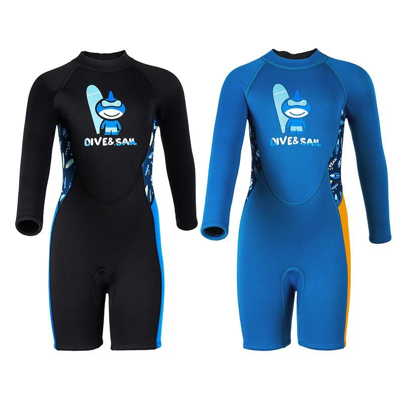 2.5MM Children's Diving Suit One-piece Long-sleeved Warm Cold-proof Boys Snorkeling Surfing Swimsuit Pants