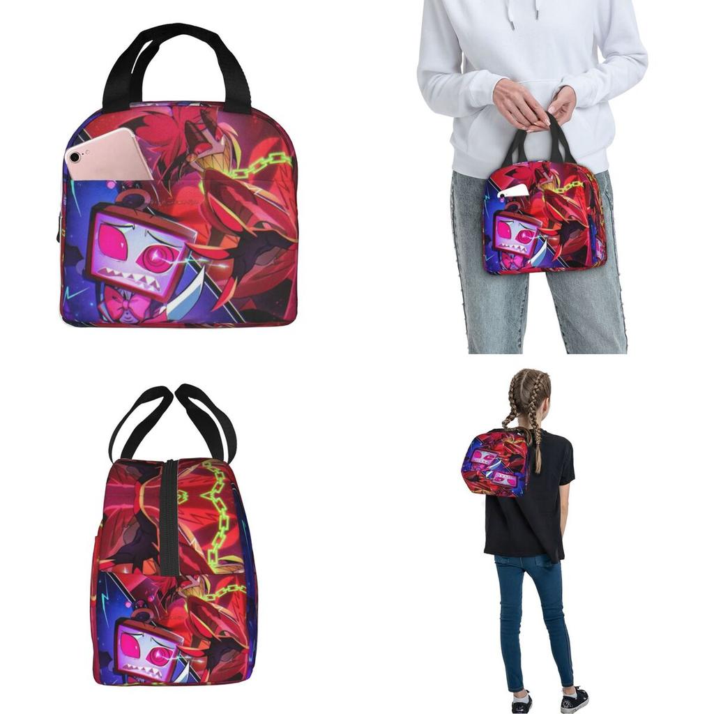 Hazbins Hotels Alastor Vox 2 Thermal Insulated Lunch Bag for Office Portable Food Bag Container Thermal Cooler Lunch Boxes