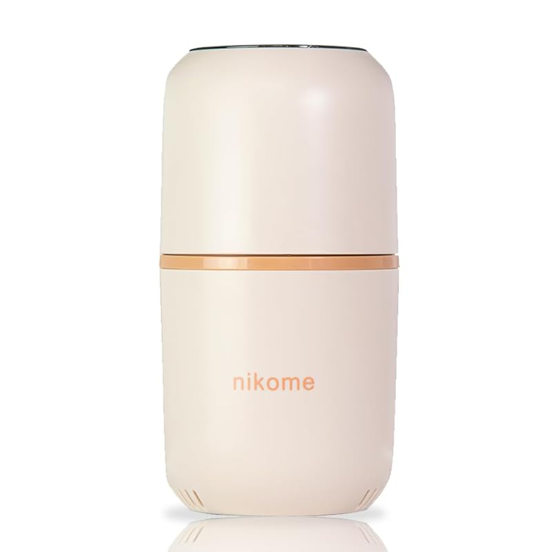 

[Easy and easy compact Roughness adjustable] VERTEX nikome coffee mill electric small size Easy to clean with brush beige NKM-CM01