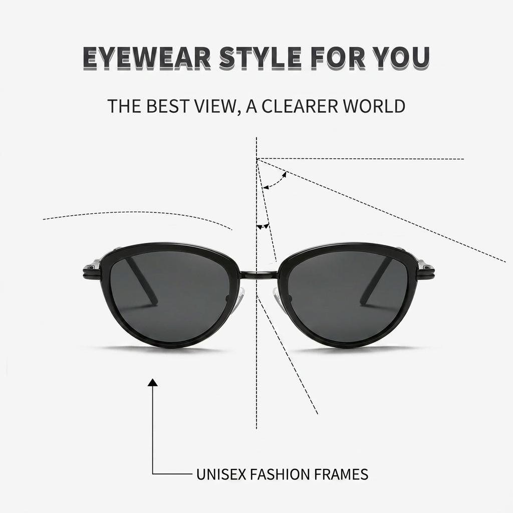 Cat Eye Polarized Sunglasses For Men Women, Uv400 Protection Tac Lens Trendy Metal Frame Sun Glasses For Driving Travel Style