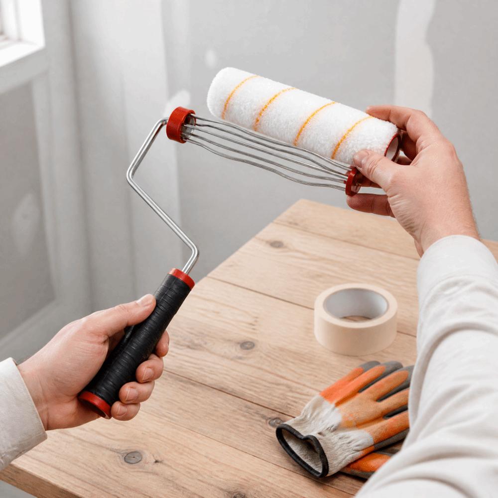 Yellow And Blue Roller Core Wall Painting Tool 9/10 Inch Paint Roller  Home Wall Decoration