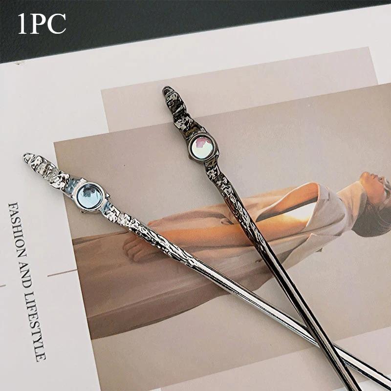1Pc Vintage Moonstone Hairpin Black And White Hairpin Pearl Chinese Hair Accessories Simple Cheongsam Accessories Hairpin чёрный