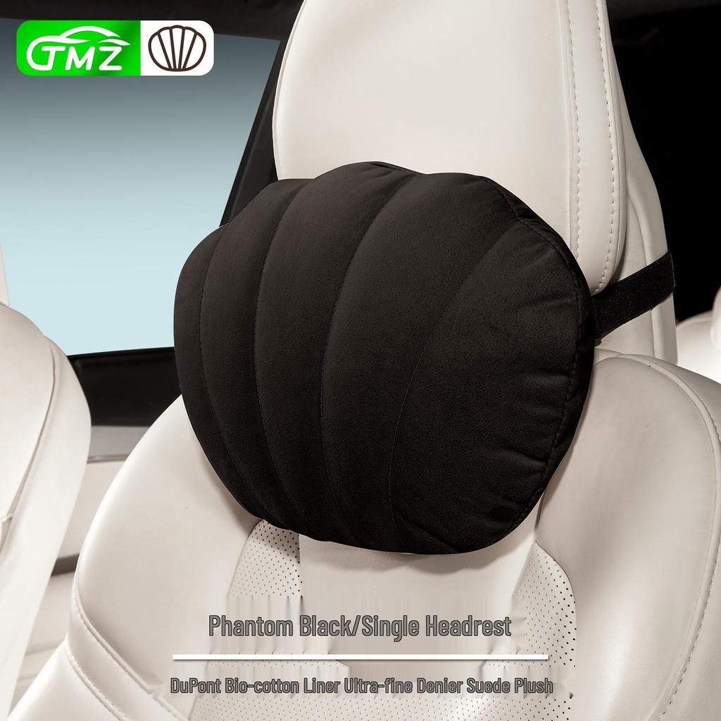 Suede Plush Lumbar Pillow for Car Headrest - Fits Mercedes-Maybach, BMW, Tesla, Xpeng P7 - Head & Neck Support