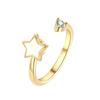 Star Rotating Open Ring For Women Enamel Spinner Band Unique Design Stress Relief Jewelry Fashion Accessory Gift
