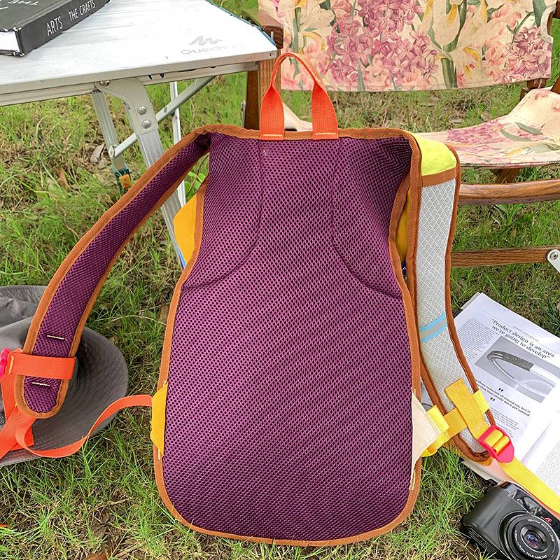 Travel Bag Large Capacity Backpack Unisex Color Block Outdoor Mountaineering Fitness Multifunctional Riding Backpack