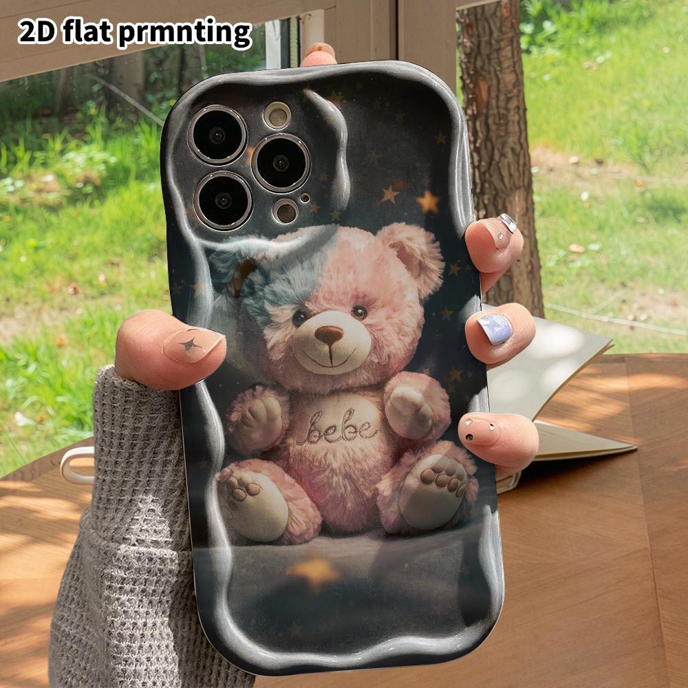 Phone Case: 2D Flat, Fits iPhone 18, 17, 16, 15, 14, 13, 12Pro Protective Case, Plush Little Bear, Perfect Christmas and Halloween Holiday Gift
