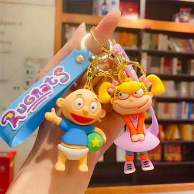 New Cartoon Naughty Soldier Keychain New Cute Silicone Doll Bag Pendant Car Key Chain