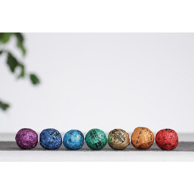 21 Stück Yunnan Pu'er Tee Bunte Drachenperle Handgemachter Drachenperle Pu'er Rohtee