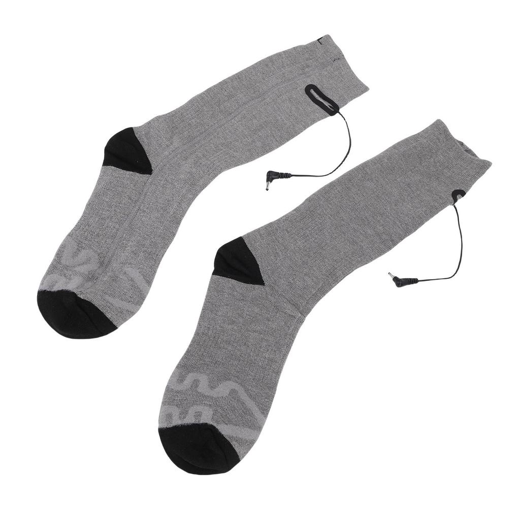 1 Pair Electric Heated Socks Dual Side Heating Thermal Socks for Winter 3 Gears Temperature 2Pcs 4000mAh Battery Gray