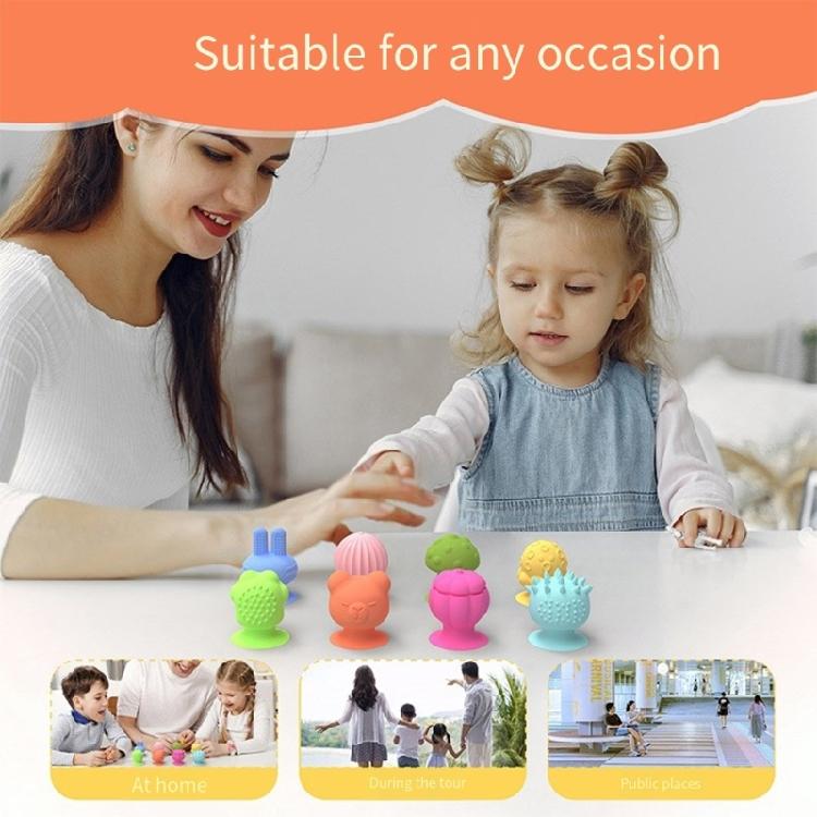 Silicone Sensory Texture Suction Cup Toy 8Pieces For Stress Reduction and Hand Relaxing Great for Office Adult Student