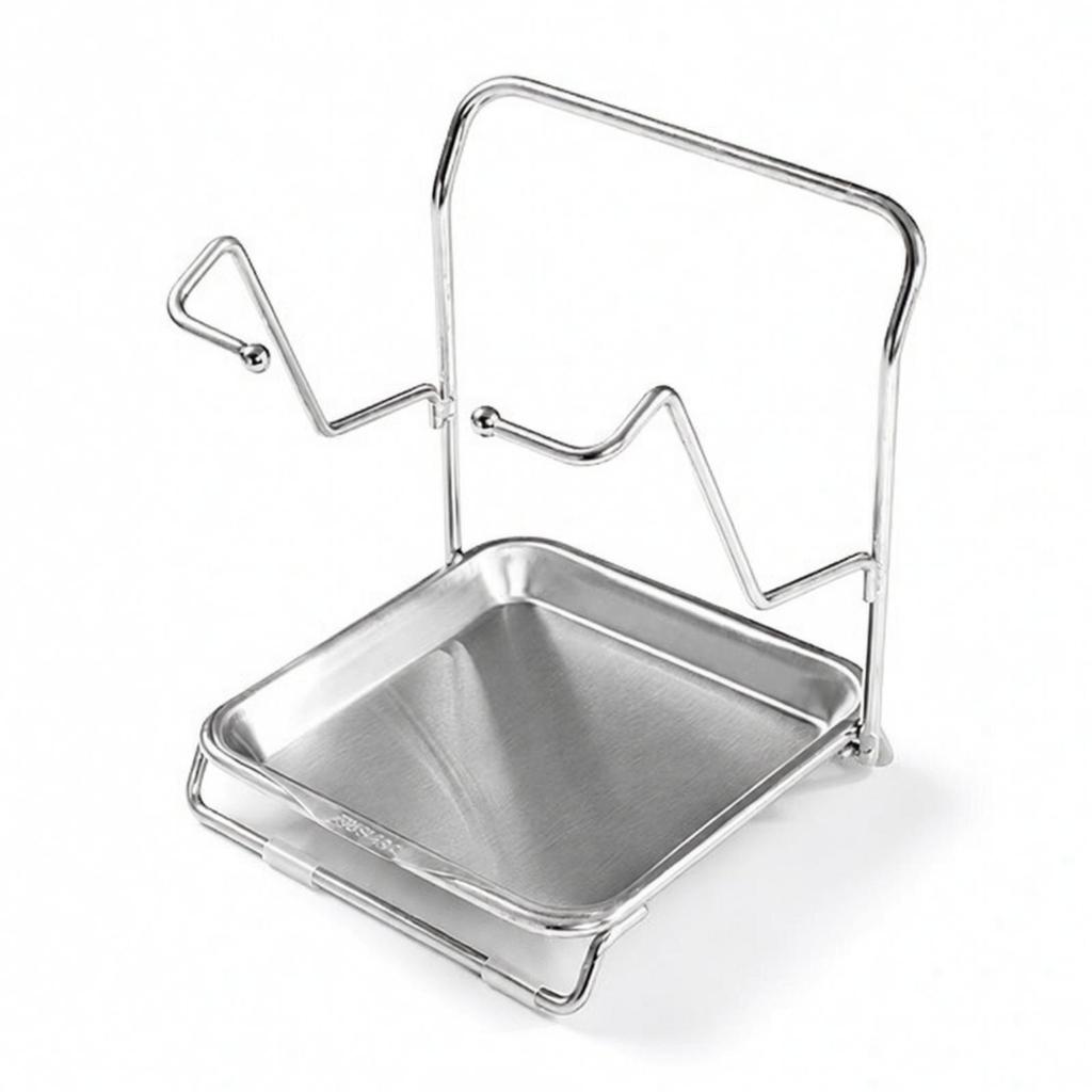 Pot Lid Rack with Drain Tray Countertop Pot-Lid Board Holder Vertical