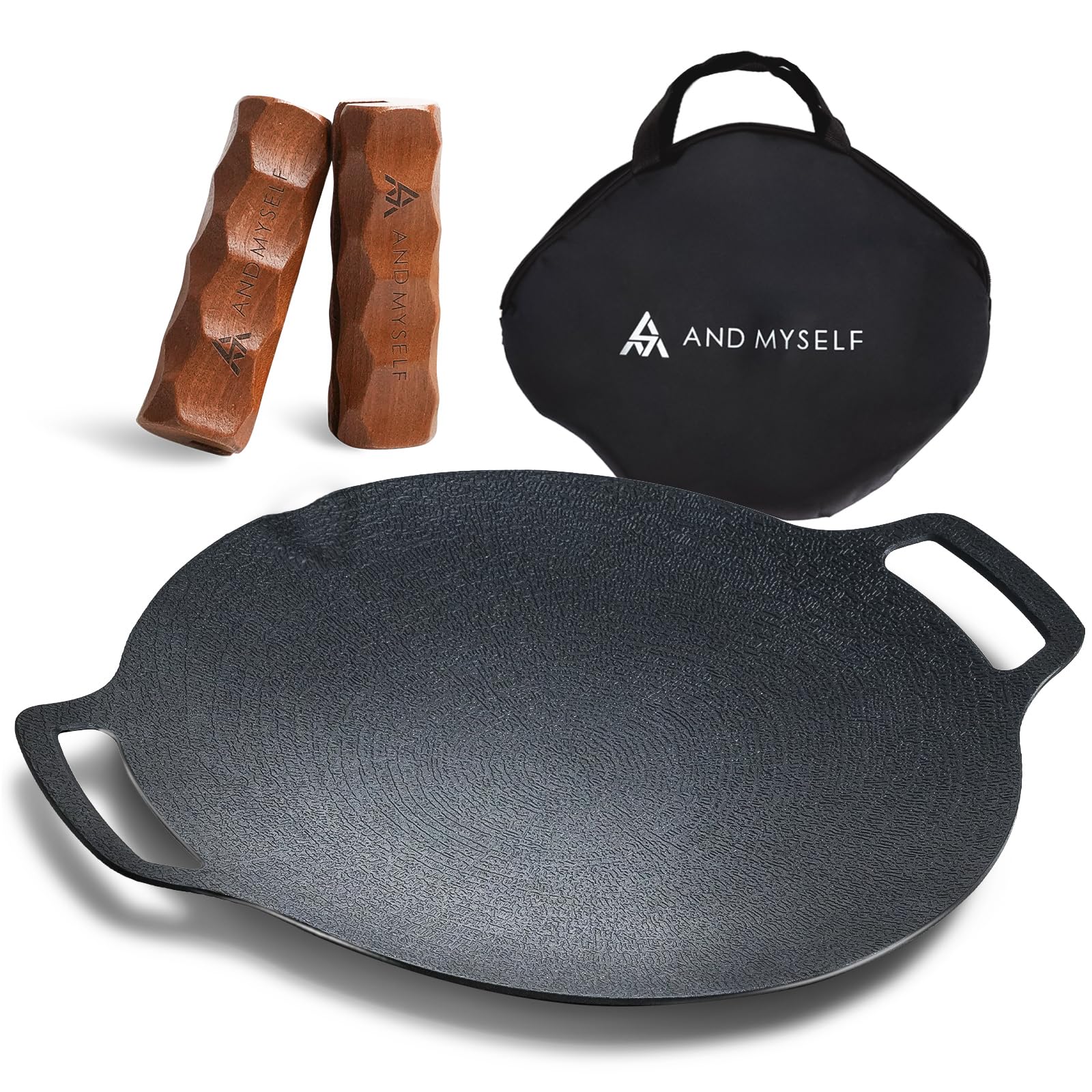 

AND MYSELF Multi Griddle Case Multi Griddle Pan IH Compatible Outdoor Solo Camp Yakiniku Plate [ручка/хранение включены] (29см)