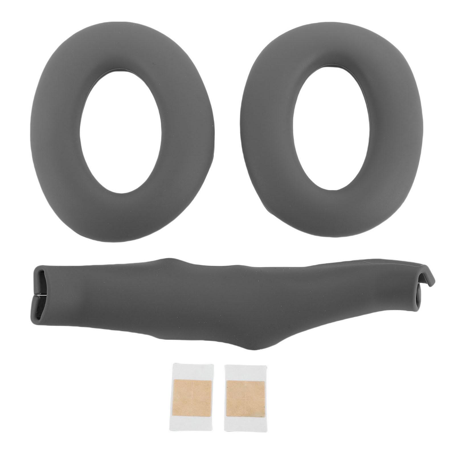 

Silicone Earpads Skin Friendly Protective Ear Pads Cushions with Headband Cover for QC45 QC35 QC25 серый