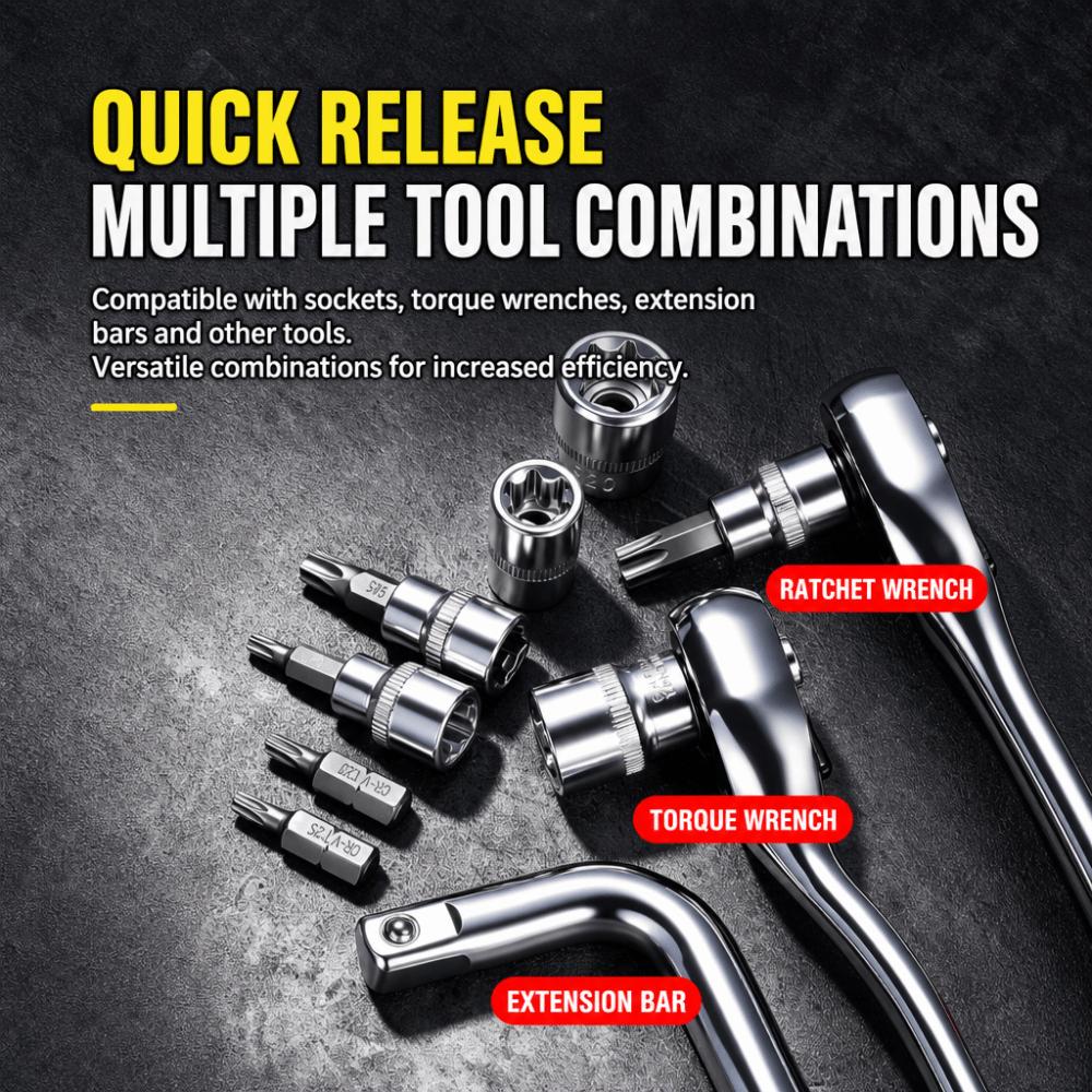 34PCS/BOX Versatile Galvanized Flower Bit Kit Hard Alloy Repair Hand Gear Socket Set Pipe Install
