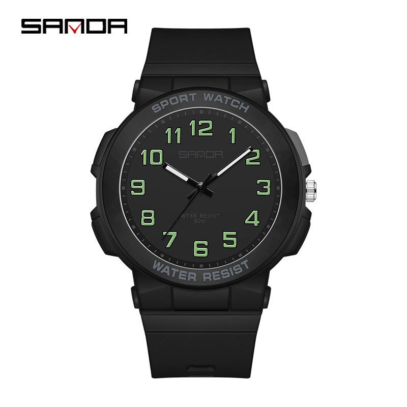 Sanda Quartz Silent Exam Watch: Simple, Luminous, Waterproof Wristwatch for Junior & Senior High School Students, Men & Women
