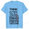 Retro Men's T-Shirt Think Outside The Box Print Short Sleeve T-Shirt Summer Casual Tees Top Loose Oversized T-Shirt for Men