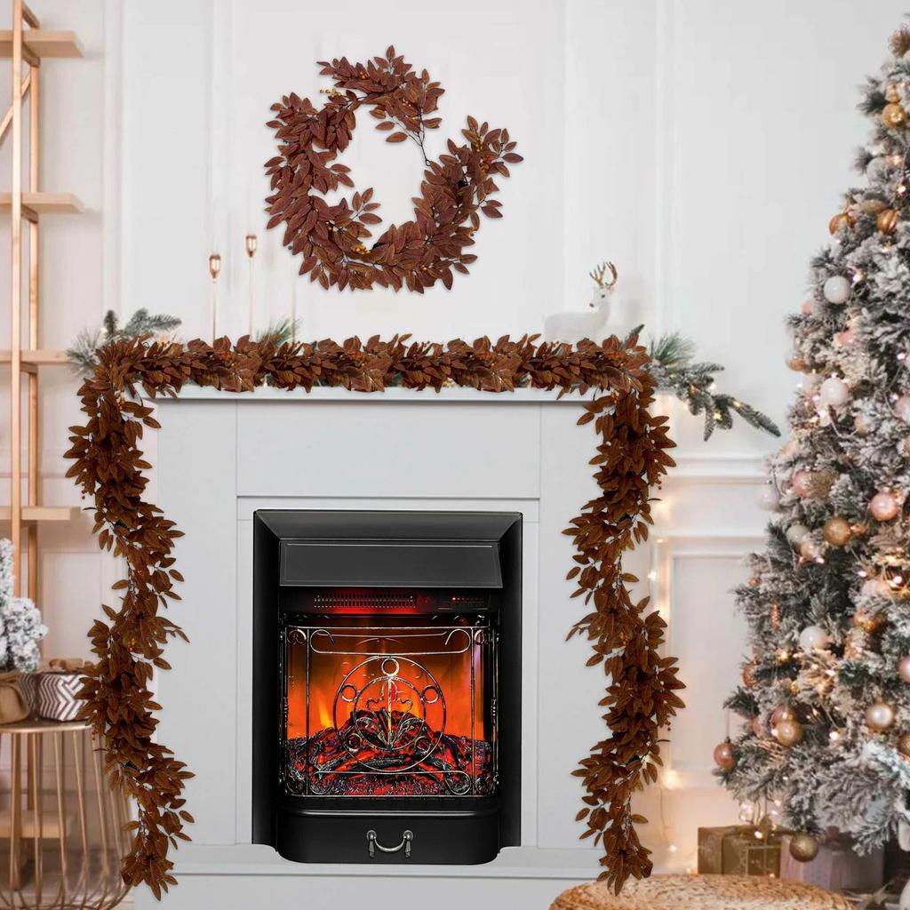 Vánoční ratan, šifrovaná vánoční dekorace Ratan, dveřní ratanová dekorace na dveře, 9 stop 50 světel